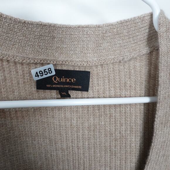 GUC Repaired Quince XL Oatmeal Mongolian Cashmere Fisherman Cropped Cardigan - Picture 10 of 12